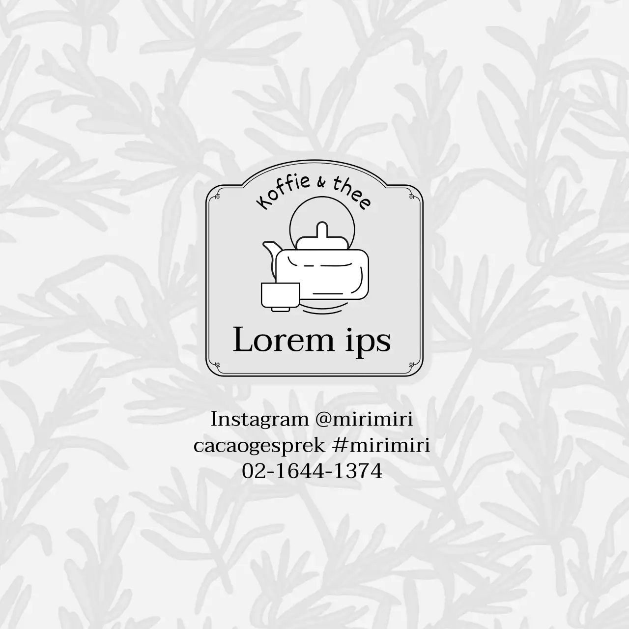 Grey Illustrated Tea Cafe Theehuis Promotie