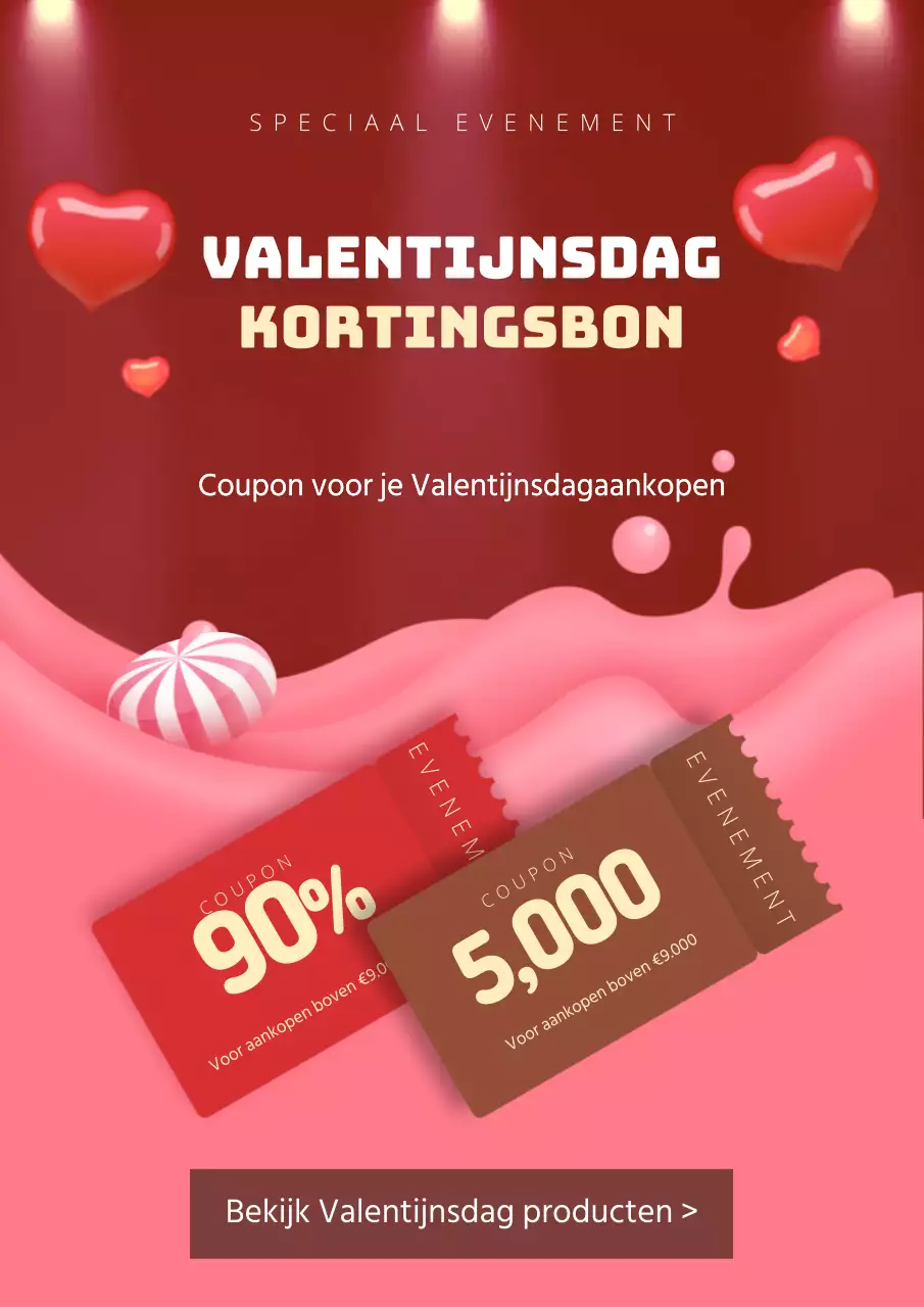 Valentijnsdag Sweet Coupon Sale Evenement Web Poster