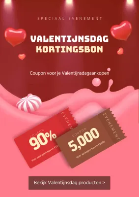 Valentijnsdag Sweet Coupon Sale Evenement Web Poster