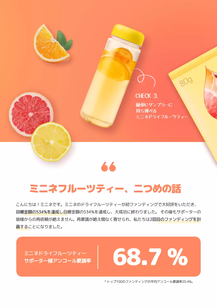 オレンジ ポップ ドライフルーツ パンフレット 詳細ページ