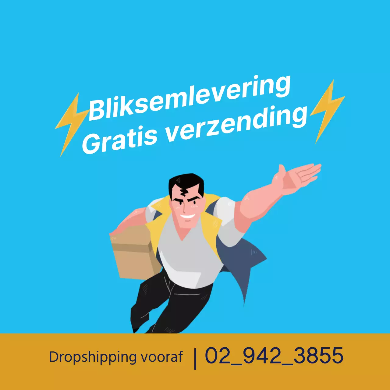 Blauwe illustratie Promoot schone verzending