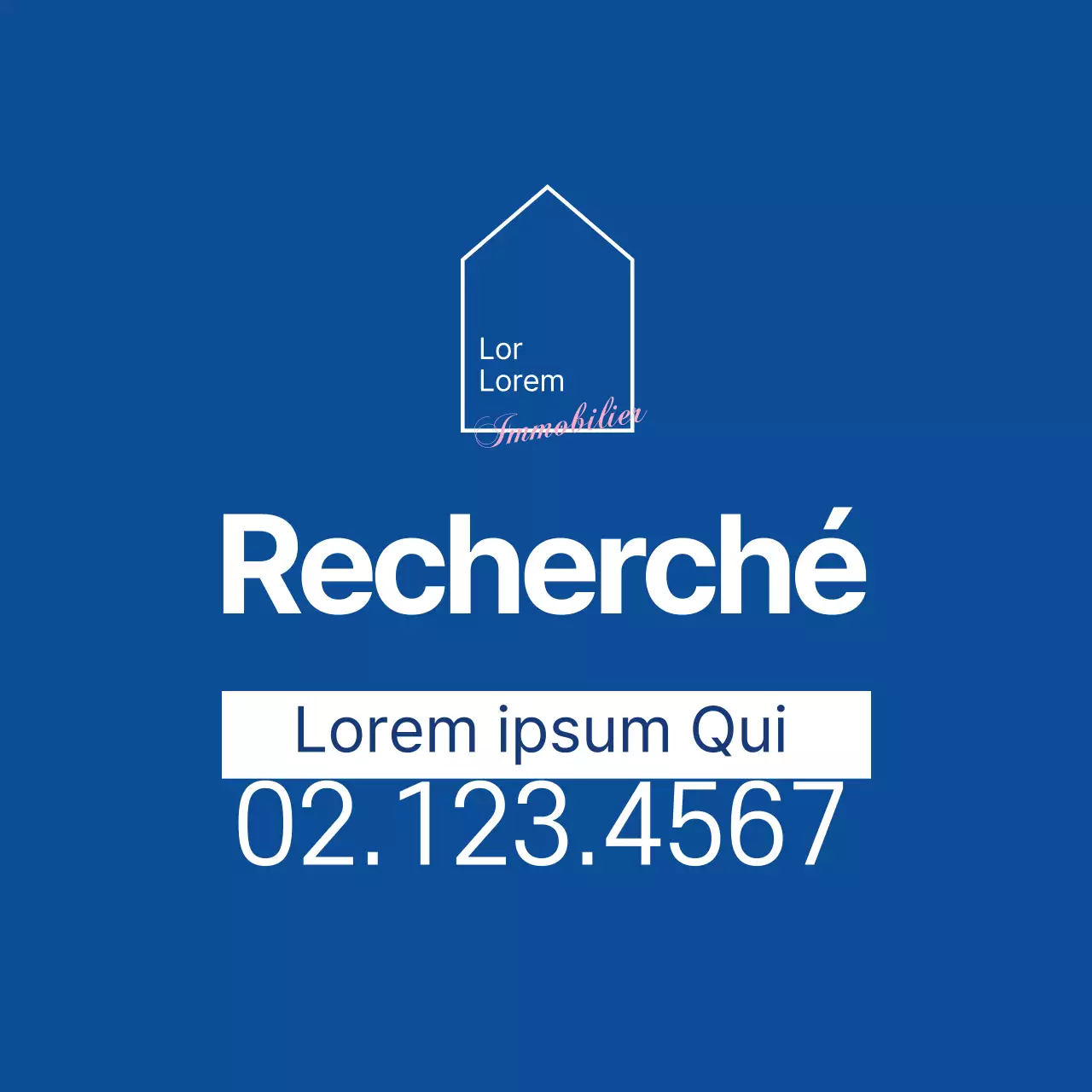 Illustration bleue logo immobilier