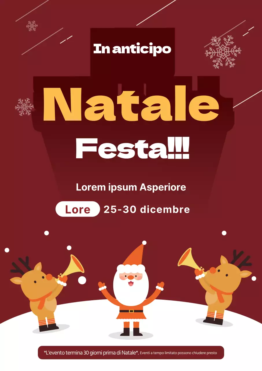 Illustrazione rossa Evento natalizio carino