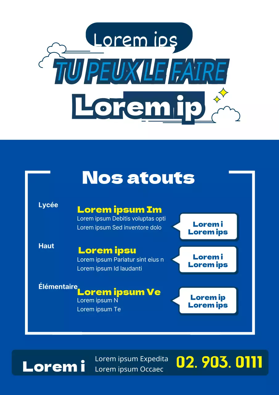 Promouvoir les écoles de langue anglaise en bleu et jaune