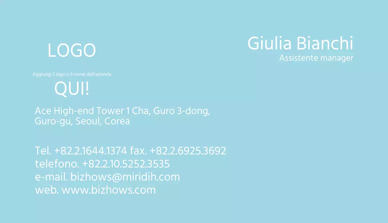 Biglietto da visita predefinito