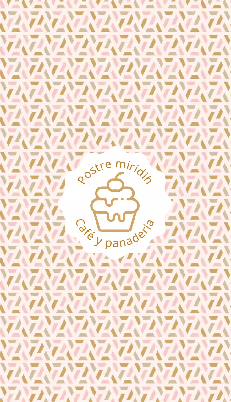 Tarjeta de visita ilustrada de postre rosa beige