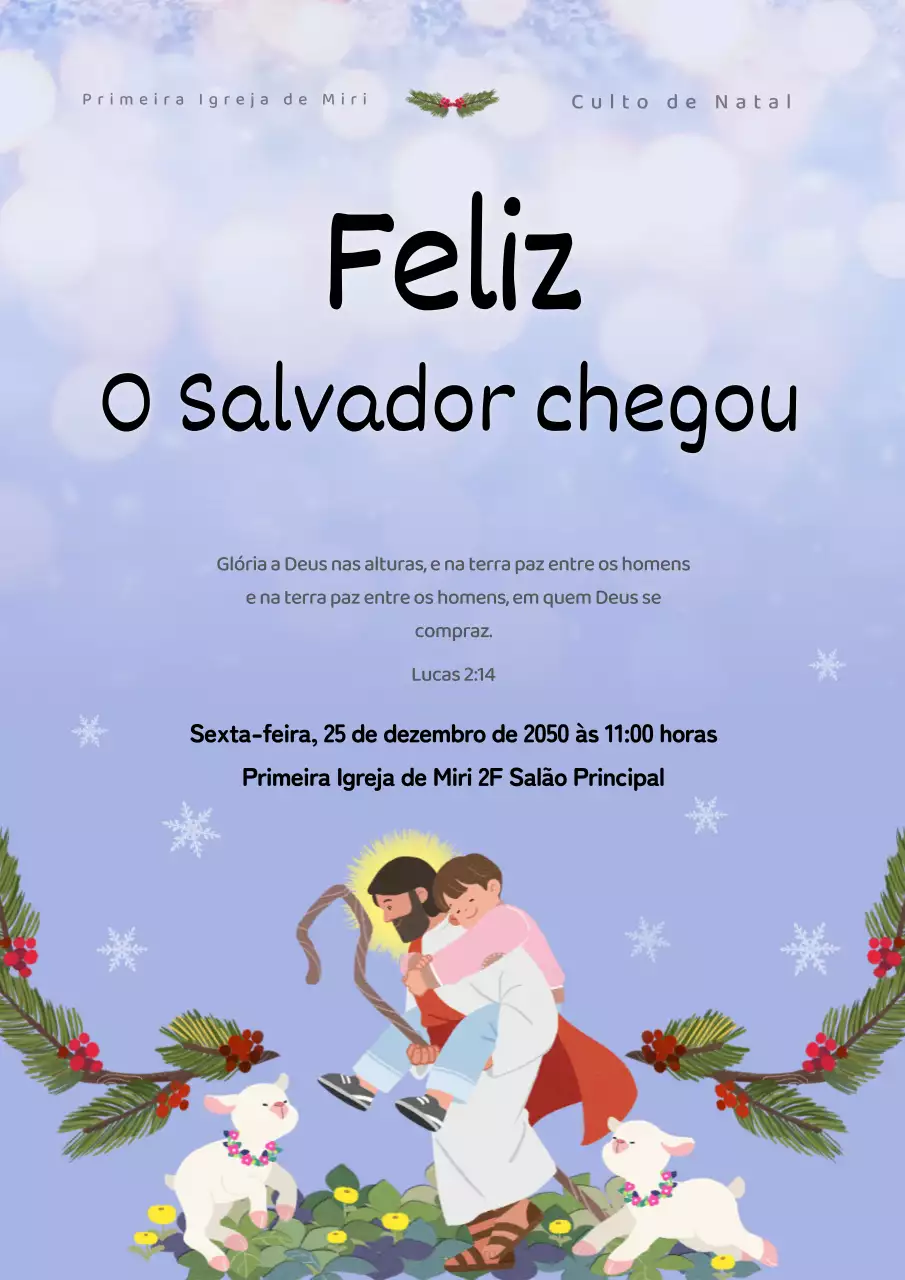 Azul claro Ilustração quente Anúncio de serviço de Natal Cartaz da Web Retrato