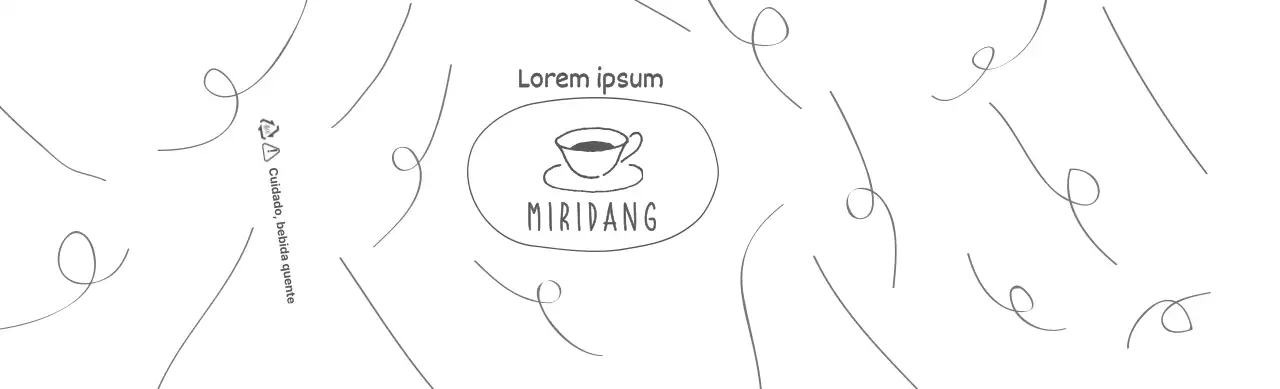 Logótipo da cafetaria com padrão de desenho de Brown