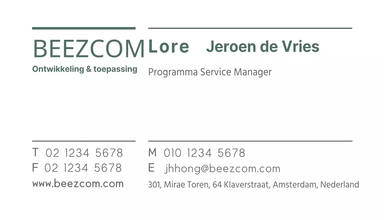 Zakelijke visitekaartjes