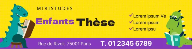 Jaune violet dinosaure mignon Personnage Rédaction d'une dissertation École