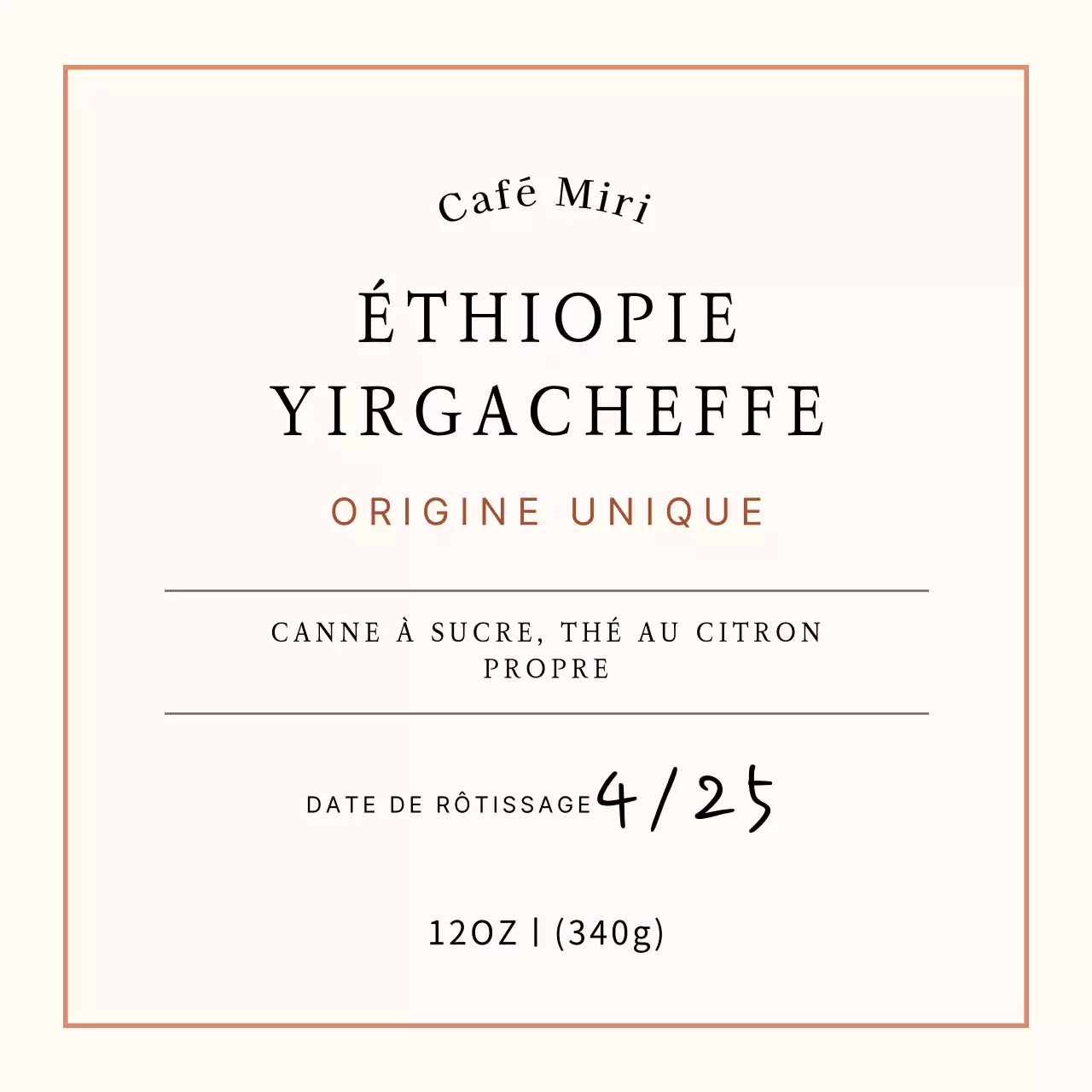 Étiquettes pour grains de café