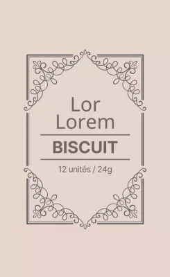 Étiquettes de biscuits de boulangerie beige et grises illustrées