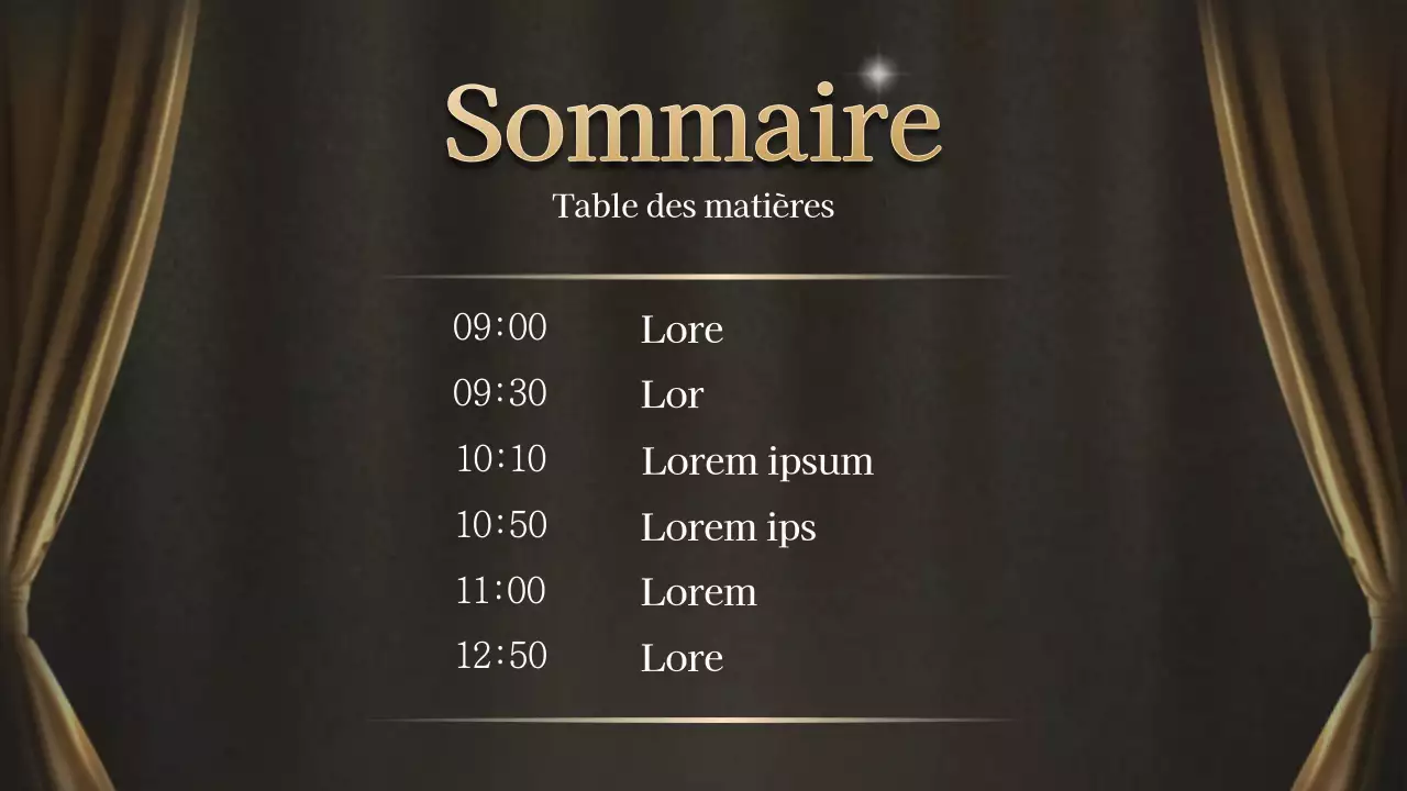 Une soirée conceptuelle de remise de prix en or et noir