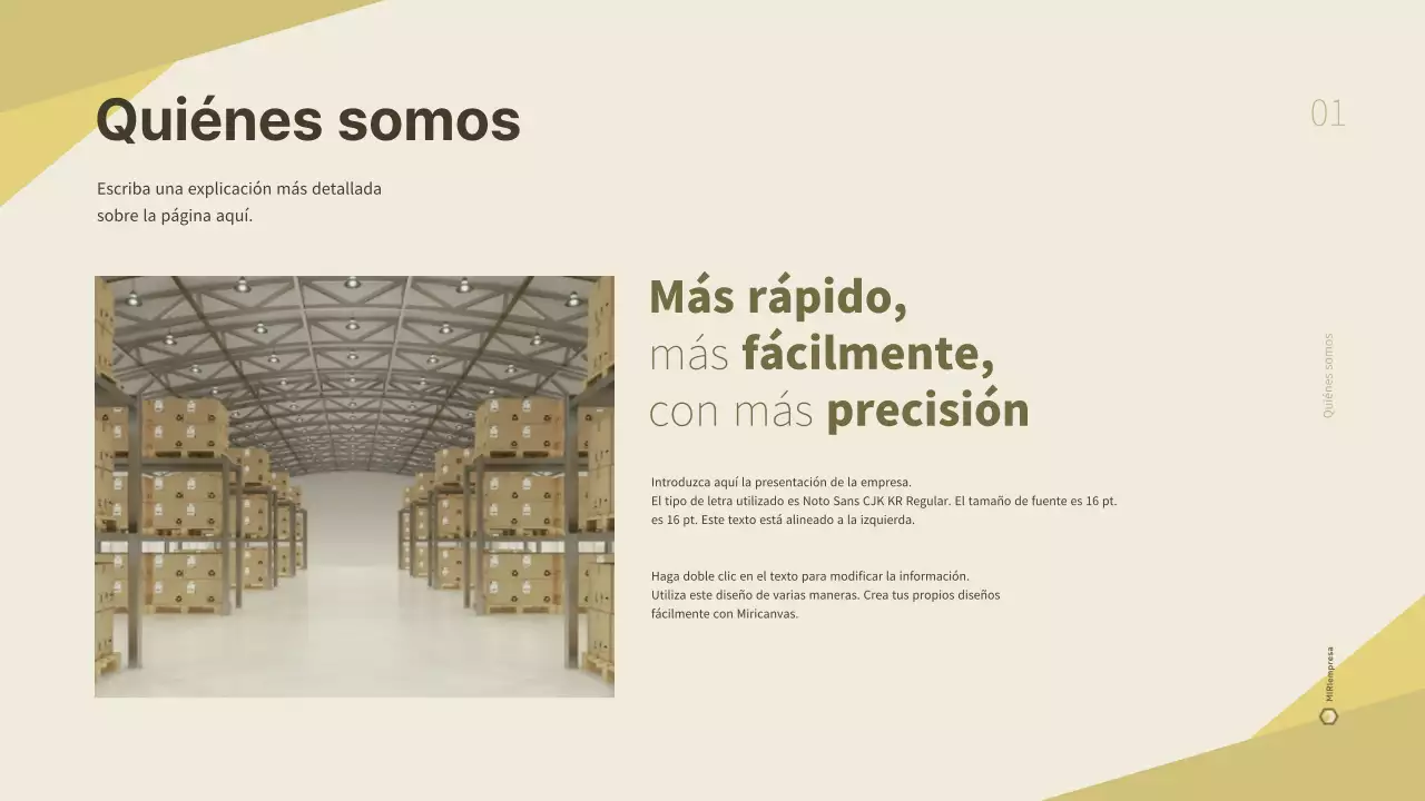 Un plan de empresa de logística limpio y amarillo