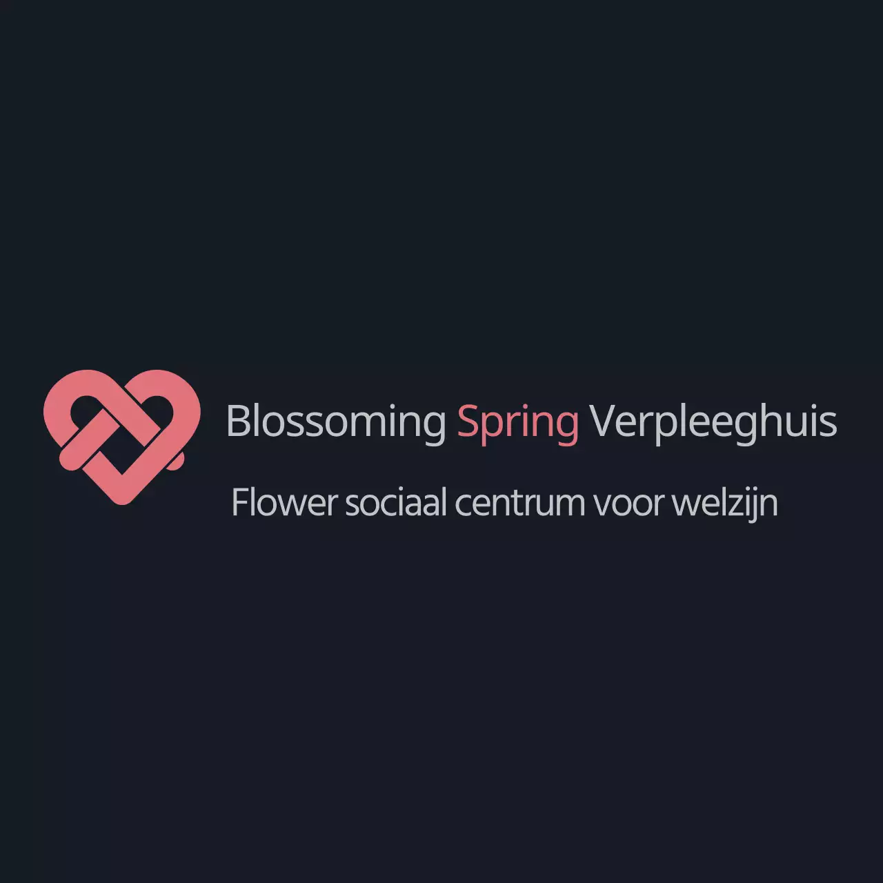 Eenvoudig modern symbool logo en tekst combinatie stijl in donkergrijs en roze Voor verpleeghuis personeel
