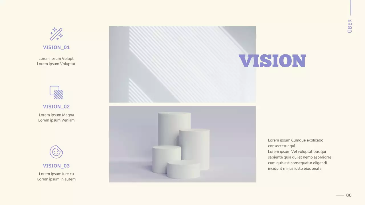 Eine saubere, lila-beigefarbene Mappe für die Berufsvorbereitung einer Studentin