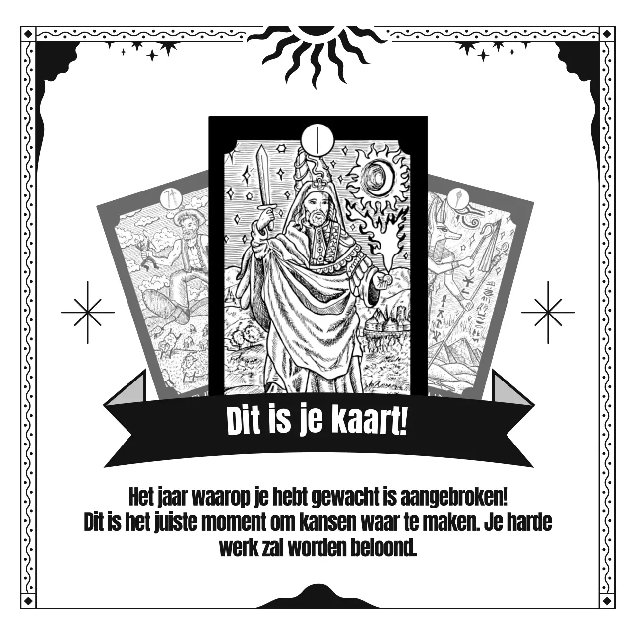 Een inleiding tot Tarotkaarten met een zwart-wit art-decoconcept