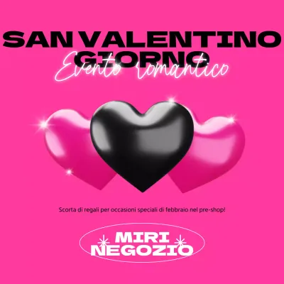 Evento con cuori rosa e neri