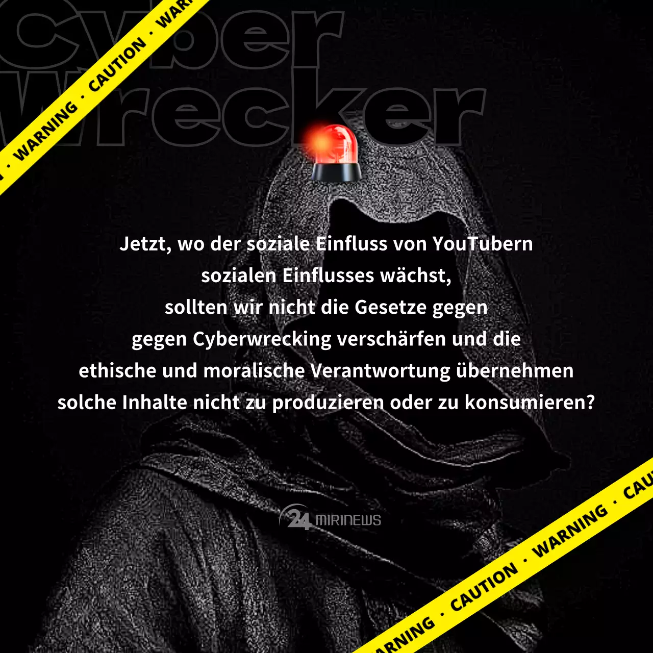 Cyberwrecker mit schwarz-gelben Warnlinien