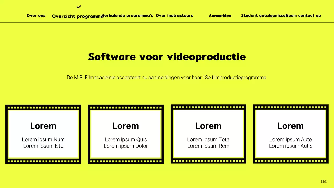 Promoot de filmacademie met een artistiek concept op een gele achtergrond