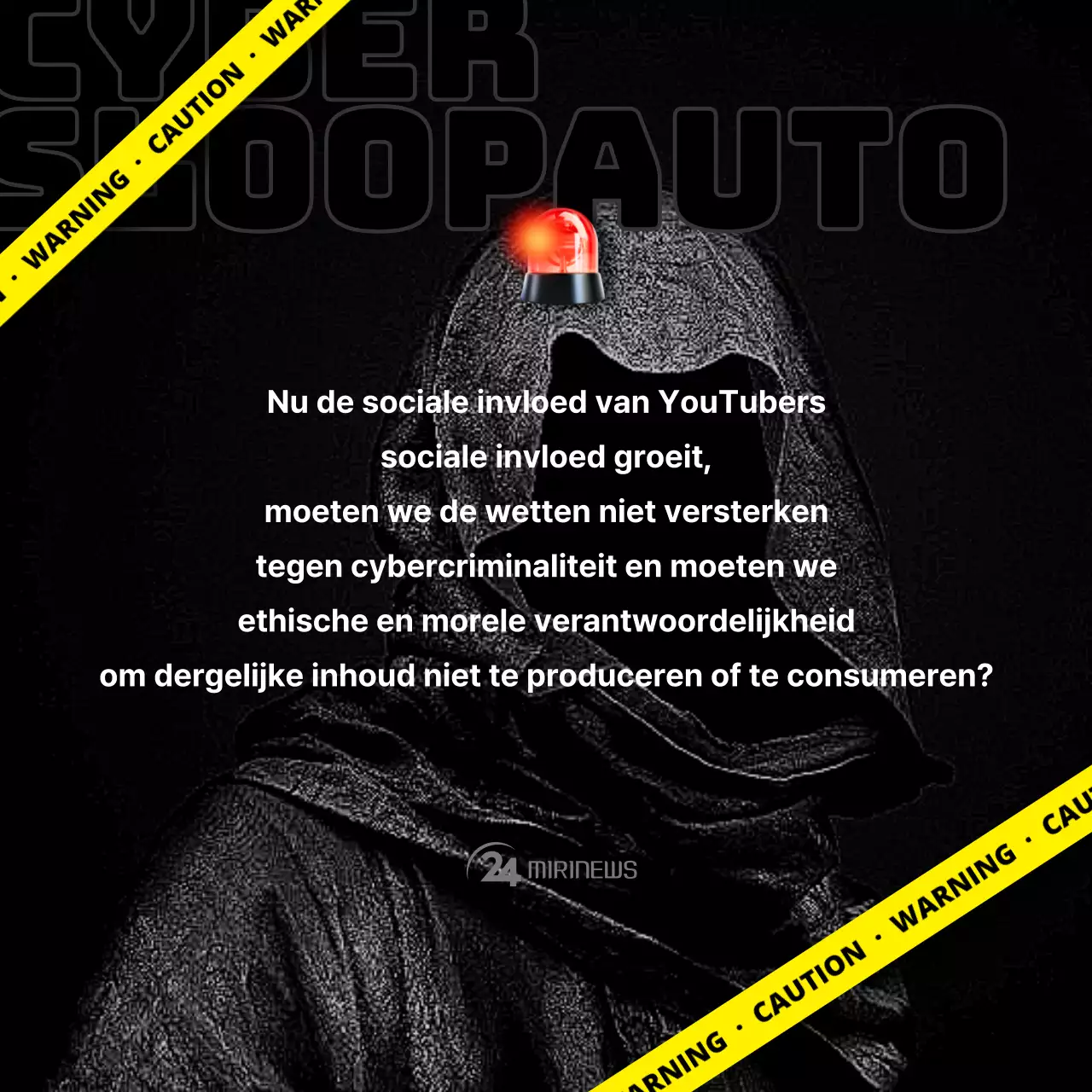 Cyberwrecker met zwarte en gele waarschuwingslijnen