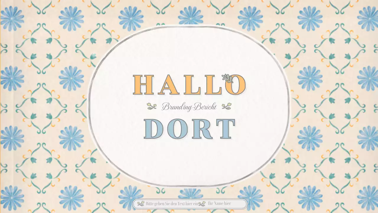 Emotionales konzeptionelles Grundlayout mit Vintage-Tapetenmuster in Beige und Hellblau