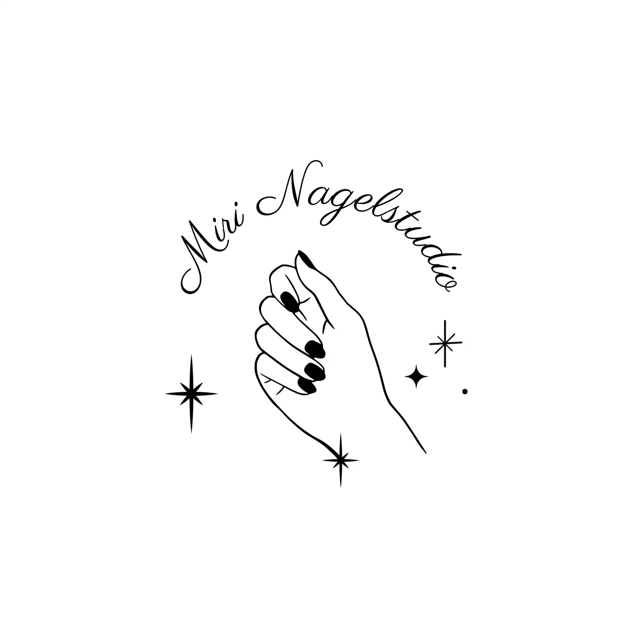 Emotionale Nagel Illustration in schwarz und weiß Konzept Nagelstudio Förderung und Waren