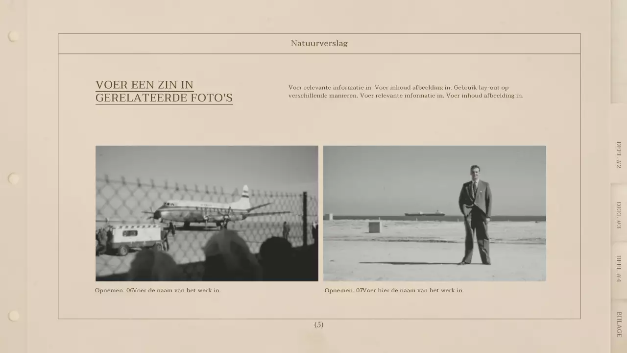 Een beige, vintage-geïnspireerd retro fotoboek