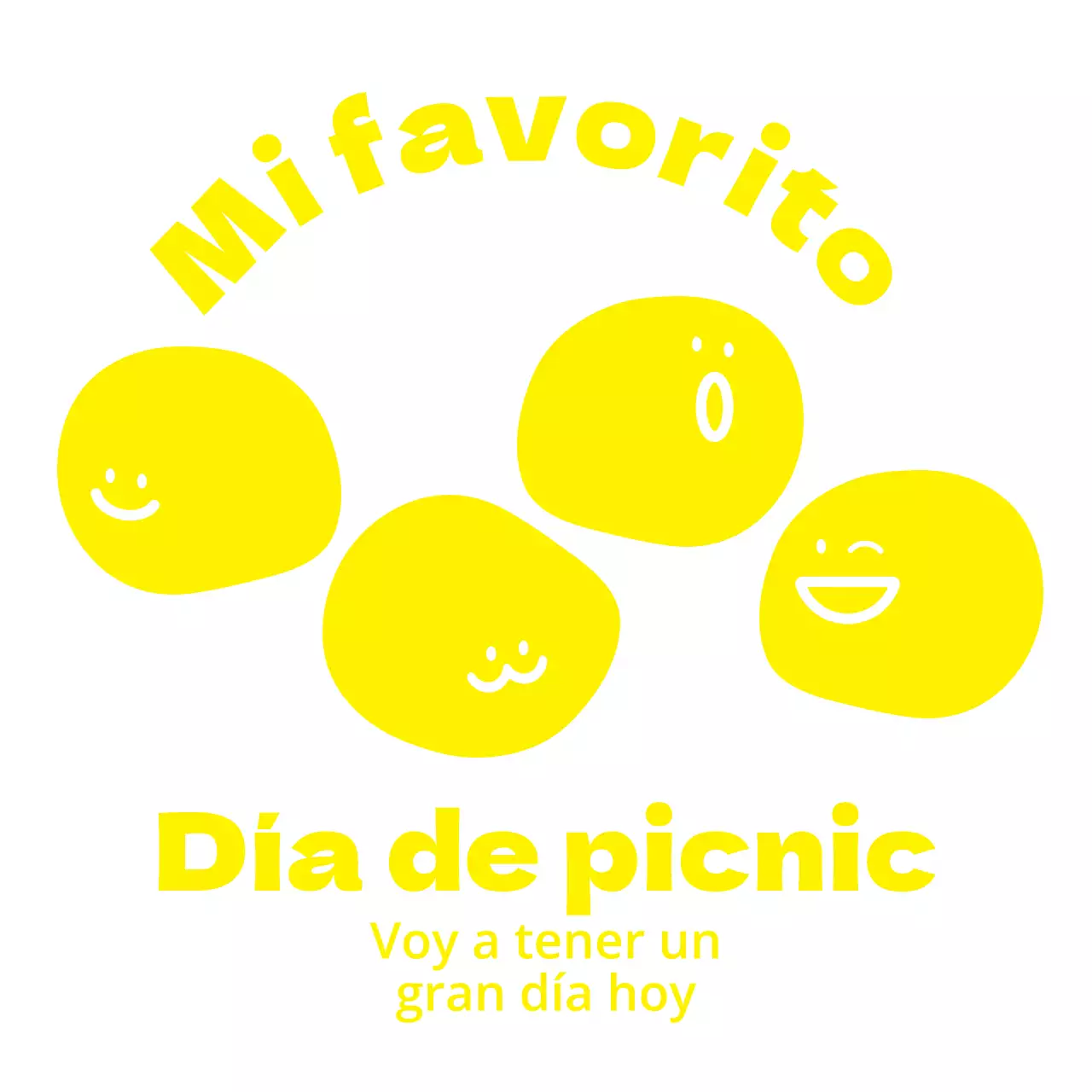 Bonita camiseta amarilla de grupo de picnic para preescolares