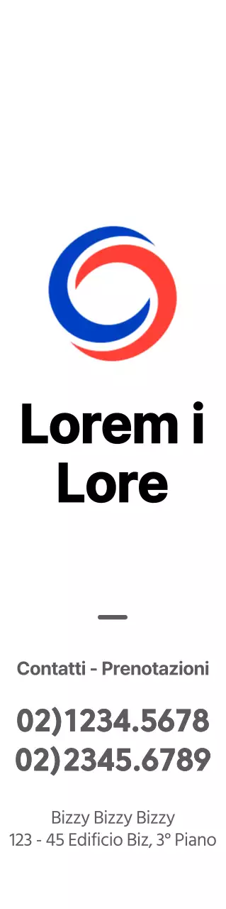 Un logo semplice e simbolico in rosso e blu per informare e promuovere le informazioni dello studio commercialista