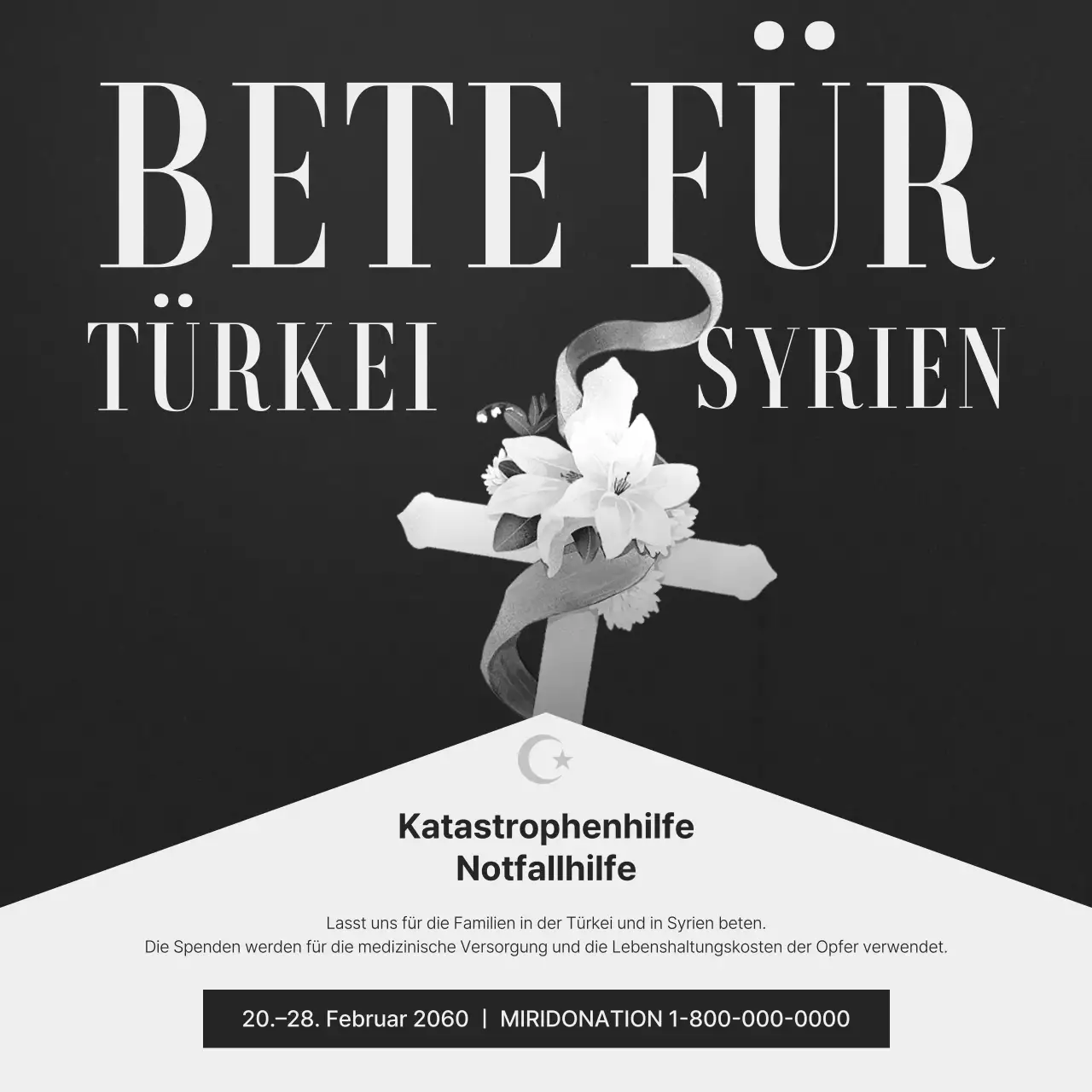 Leitfaden zur Wiederherstellung von Katastrophenschäden mit hervorgehobenem Kreuz auf grauem Hintergrund