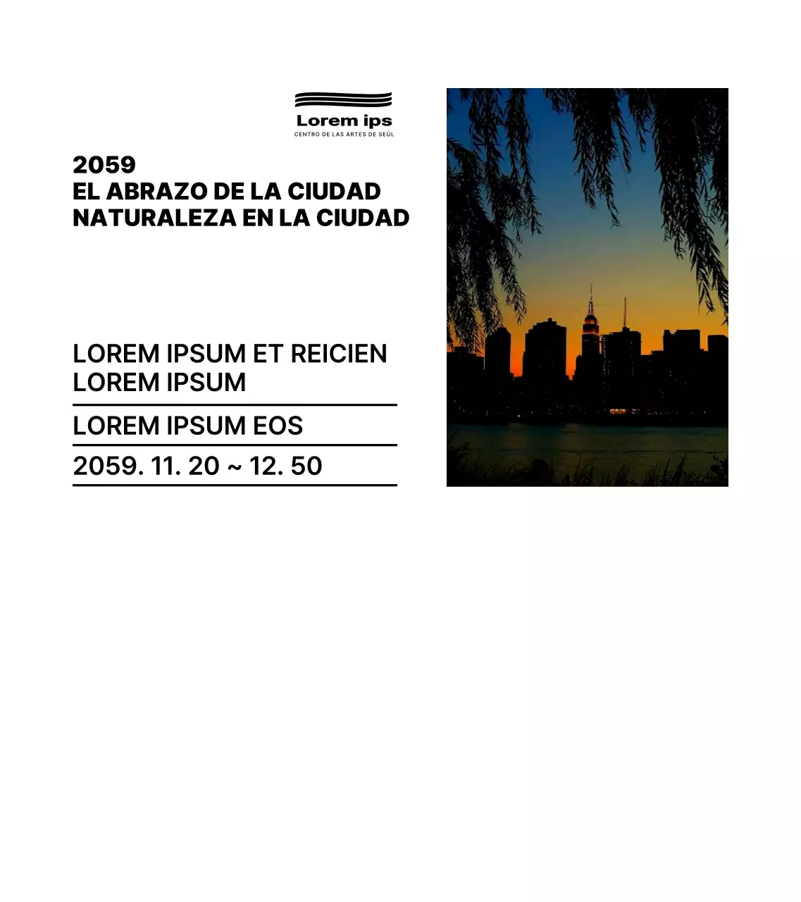 Estilo de maquetación de texto negro y sencillo Guía informativa de la exposición fotográfica