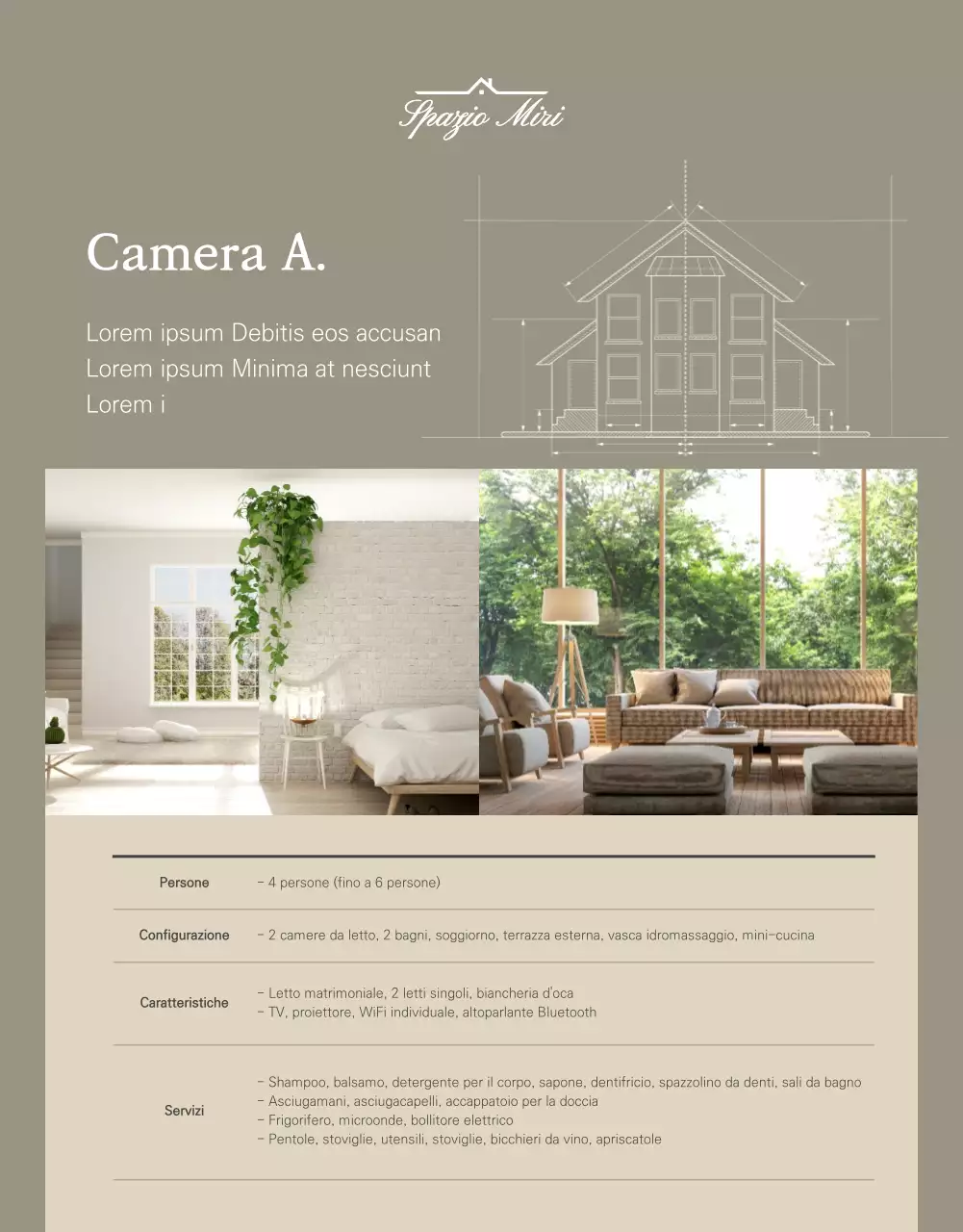 Come prenotare una pensione fotogenica marrone e beige