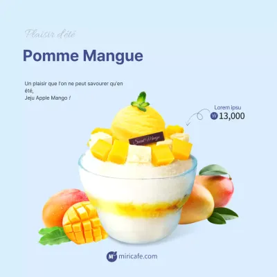 Bleu clair image netteMise en évidence de la mangueBoissonCafé (carré)