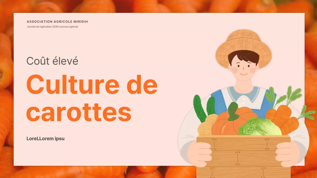 Annonce de la Journée des agriculteurs avec une illustration d'un agriculteur orange