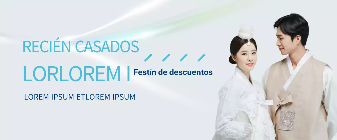 Banner de venta de electrodomésticos de verano para recién casados en azul y azul claro