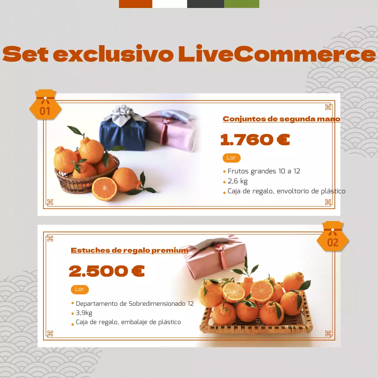 Naranja concepto tradicional vacaciones Hallabong regalo tema set