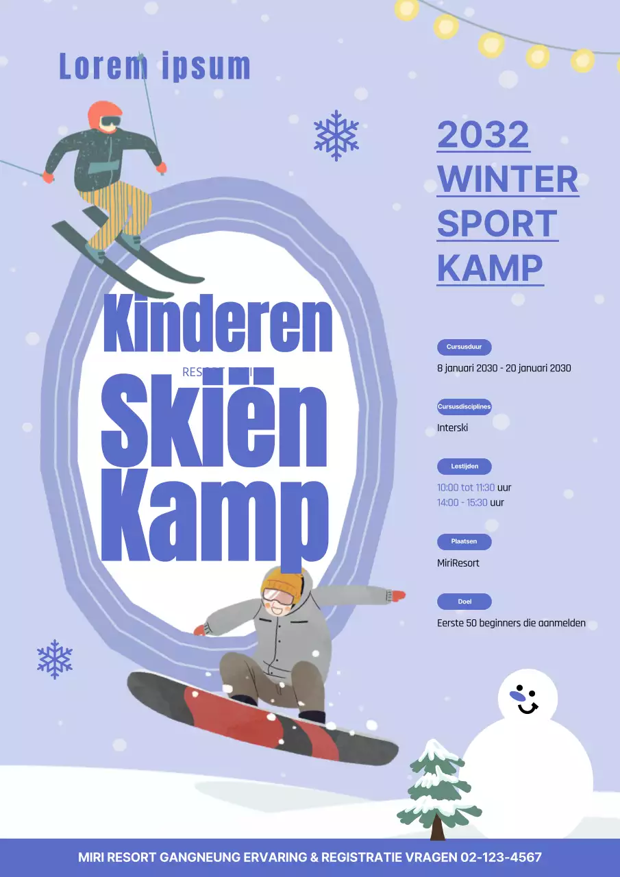 Oproep aan alle skikampen voor kinderen in de wintervakantie in Blue