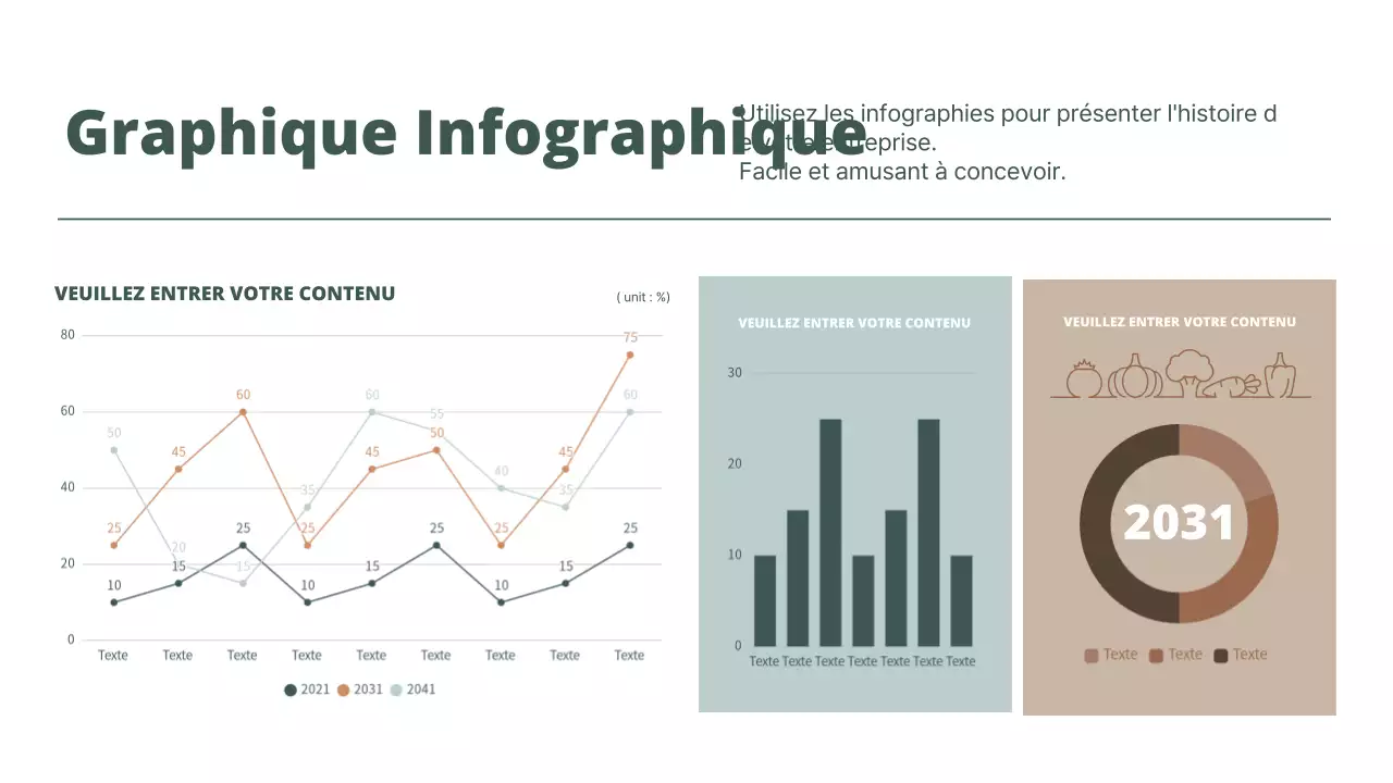 Diagramme en vert et en marron