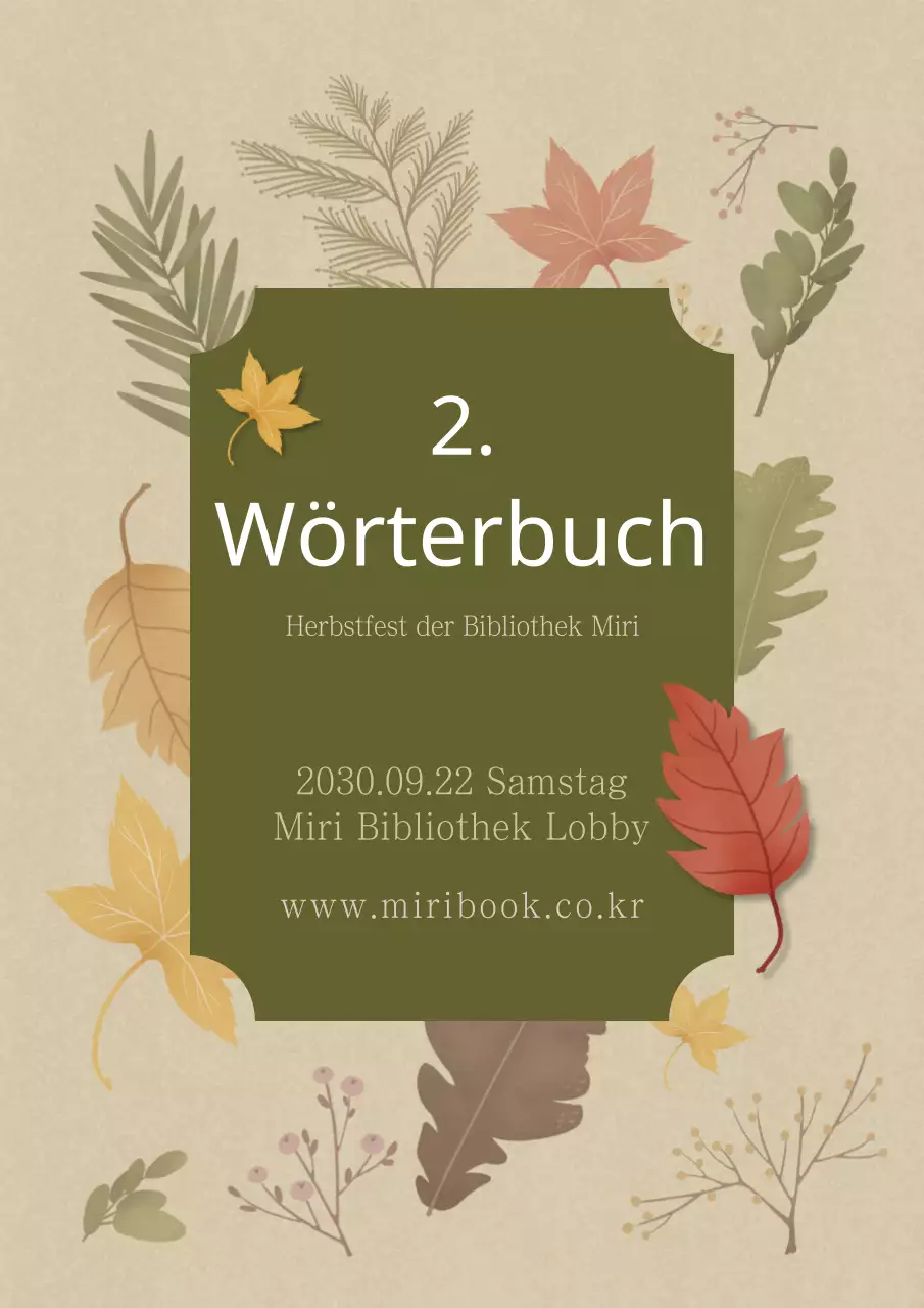 Braun, herbstlich, illustrierter Buchinhalt