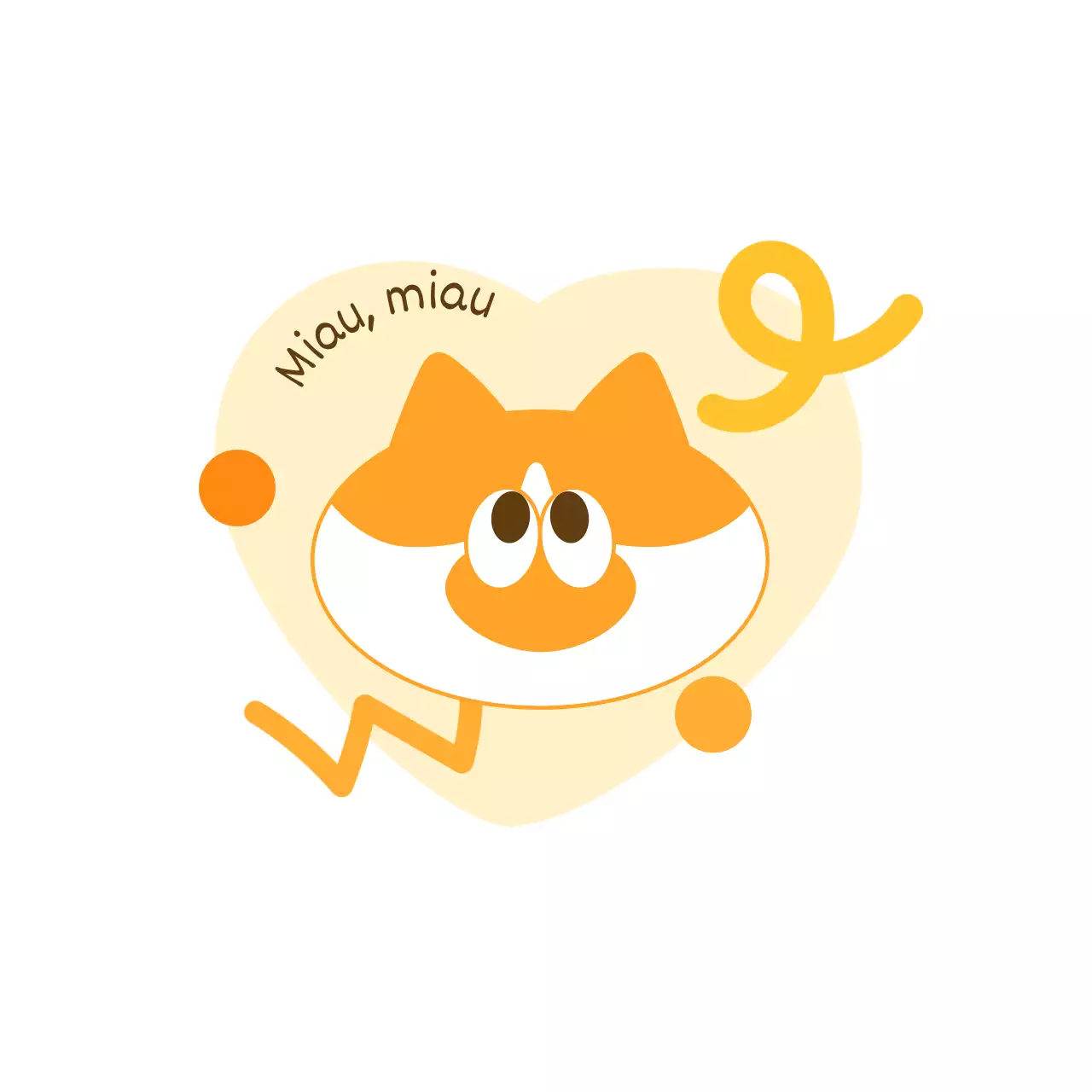 Für Waren mit niedlichen gelben und orangefarbenen Katzenillustrationen und -formen