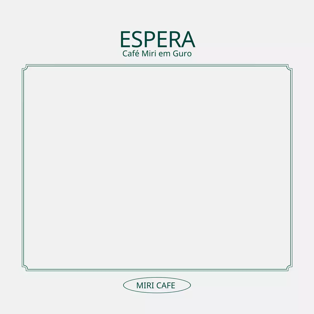 Mercadoria de café com margens simples e limpas em cinzento e verde escuro.