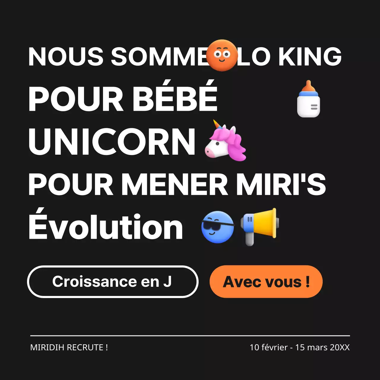 Concept d'emoji noir et blanc pour les offres d'emploi