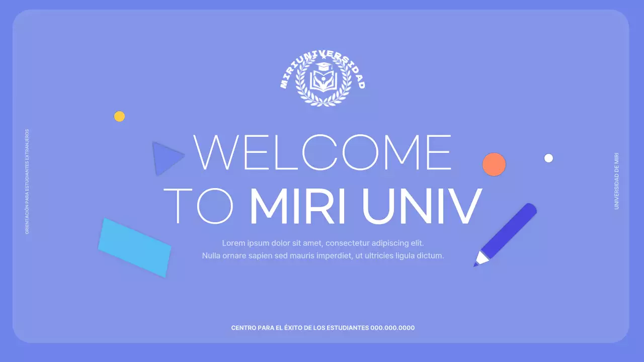 Orientación para estudiantes internacionales en malva y vibrante