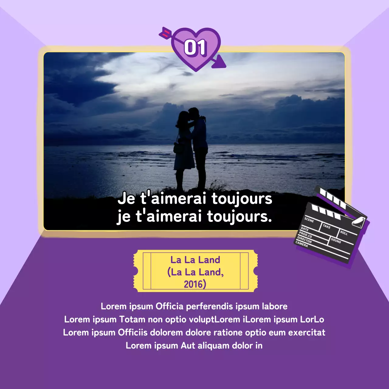 Inspiré d'un concept de film d'amour violet