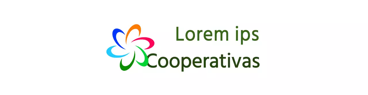 Modernos logotipos simbólicos y de texto en coloridas combinaciones Productos promocionales de cooperativas de estilo