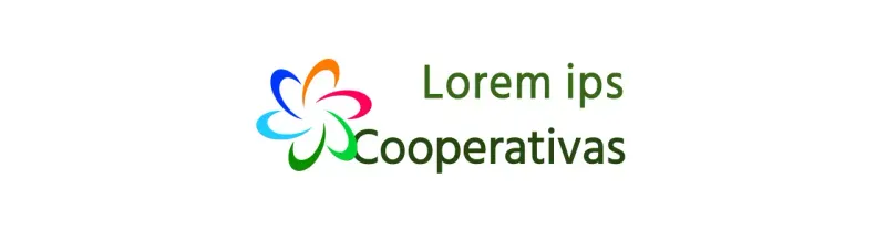 Modernos logotipos simbólicos y de texto en coloridas combinaciones Productos promocionales de cooperativas de estilo