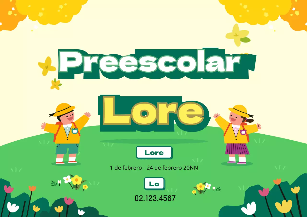 Ilustración de primavera diseño de contratación preescolar