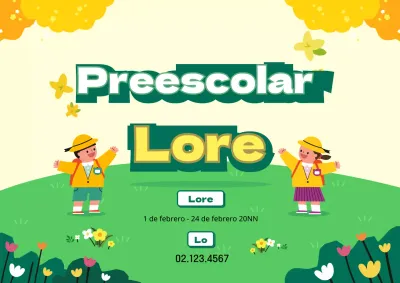 Ilustración de primavera diseño de contratación preescolar