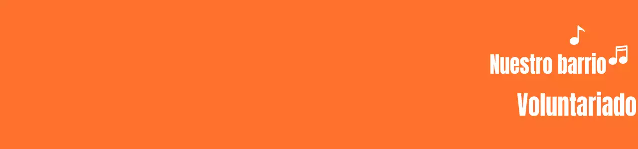 Texto rítmico estilo logotipo en naranja y blanco Organización de voluntarios